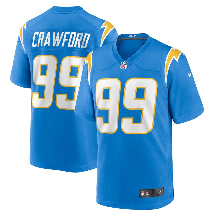 Men Los Angeles Chargers #99 Aaron Crawford Nike Powder Blue Home Game Player NFL Jersey->customized nfl jersey->Custom Jersey